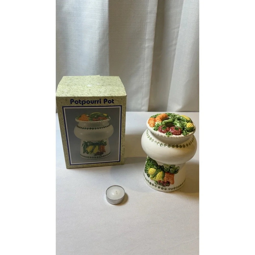 NOS VTG Potpourri Simmer Pot Home Fragrance Tea light Vegetable Country Walmart